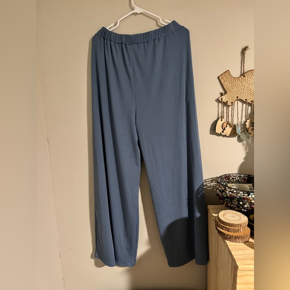 ✨SOLD✨ Cider Solid Elastic Waist Wide Leg Pants